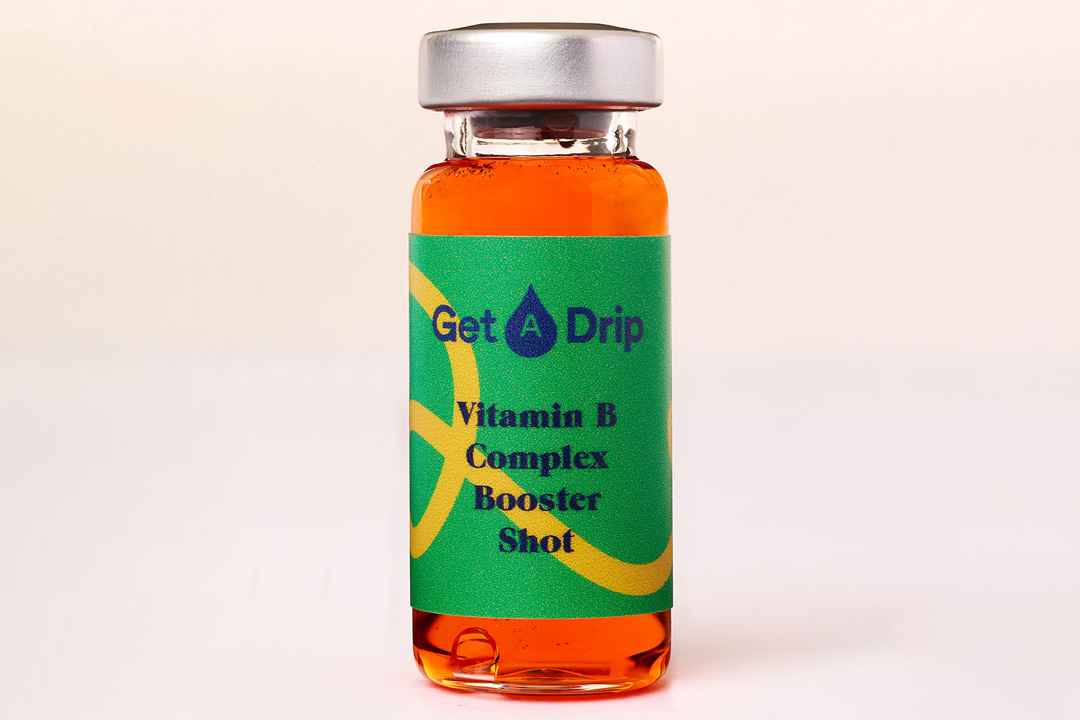 Vitamin B Complex Booster Shot with clear background
